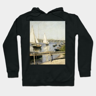 Sailing Boats at Argenteuil by Gustave Caillebotte Hoodie